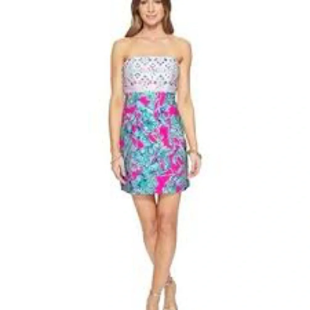 Lilly Pulitzer Brynn shift dress ‘razberry lobsters in love’ 8 EUC - Picture 2 of 9